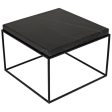 Lomax Coffee Table in Black Metal Finish w  Black Stone For Sale