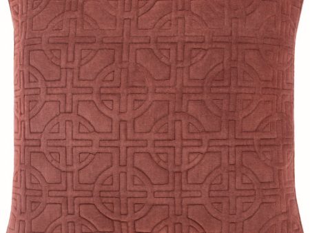 Quilted Cotton Velvet Cotton Burgundy Pillow Cover in Various Sizes Online Hot Sale