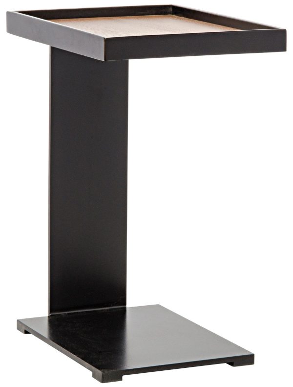 Ledge Side Table with Black Metal Fashion