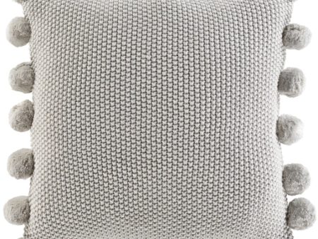 Pomtastic Cotton Light Gray Pillow Cover in Various Sizes Fashion