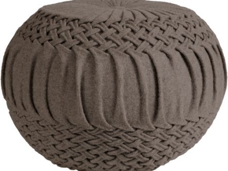 Alana Wool Medium Gray Pouf For Discount