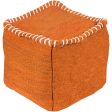 Woodstock Jute Burnt Orange Pouf Online