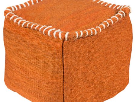 Woodstock Jute Burnt Orange Pouf Online