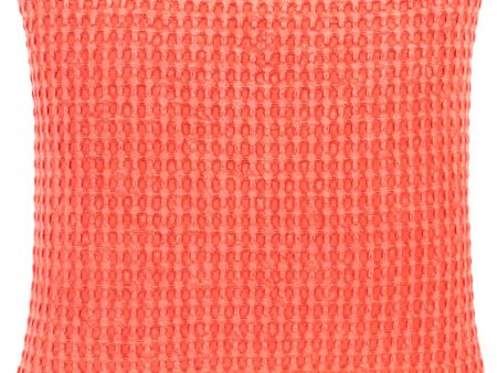 Waffle Cotton Bright Orange Pillow Cover in Various Sizes Online Hot Sale