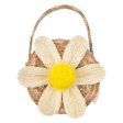 White Daisy Straw Bag For Cheap