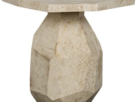 Polyhedron Side Table in White Marble Fashion