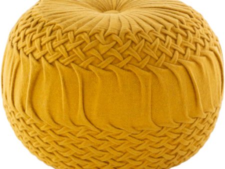 Alana Wool Mustard Pouf Online Sale