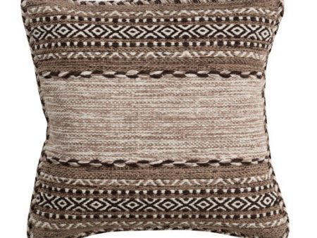 Trenza Cotton Dark Brown Pillow Cover in Various Sizes Online Sale