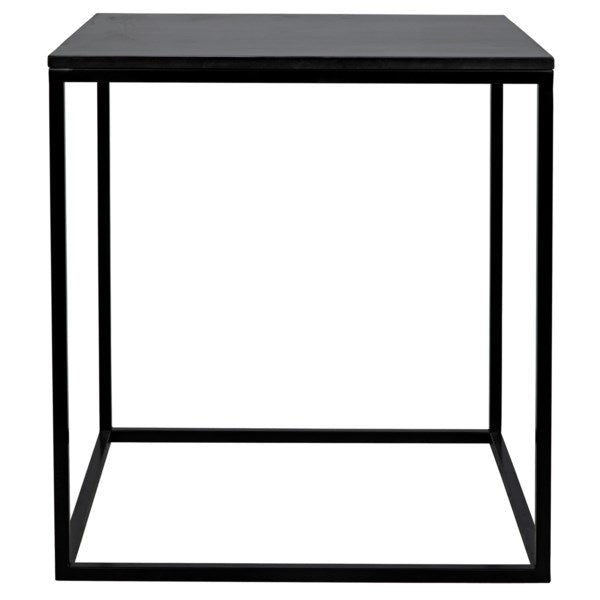 Landon Side Table in Black Metal w  Marble Online Hot Sale