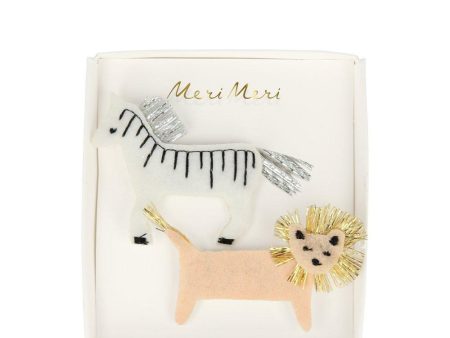 Zebra & Lion Felt Hair Clips Sale