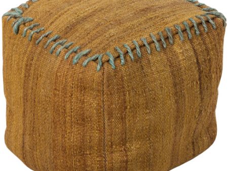 Woodstock Jute Mustard Pouf Online