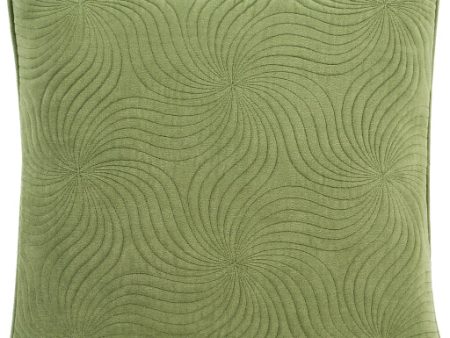 Quilted Velvet Grass Green Pillow Cover in Various Sizes Online