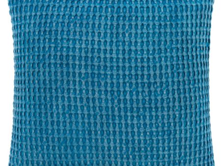 Waffle Cotton Bright Blue Pillow Cover in Various Sizes Online Sale