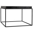 Lomax Coffee Table in Black Metal Finish w  Black Stone For Sale