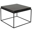 Lomax Coffee Table in Black Metal Finish w  Black Stone For Sale