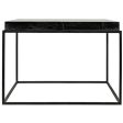 Lomax Coffee Table in Black Metal Finish w  Black Stone For Sale