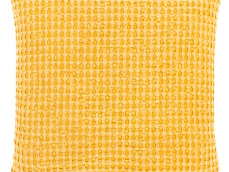 Waffle Cotton Bright Yellow Pillow Cover in Various Sizes Online Sale