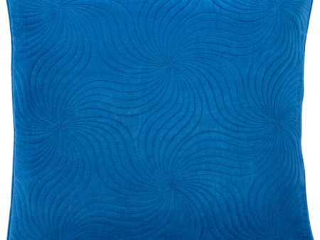 Quilted Velvet Bright Blue Pillow Cover in Various Sizes Hot on Sale