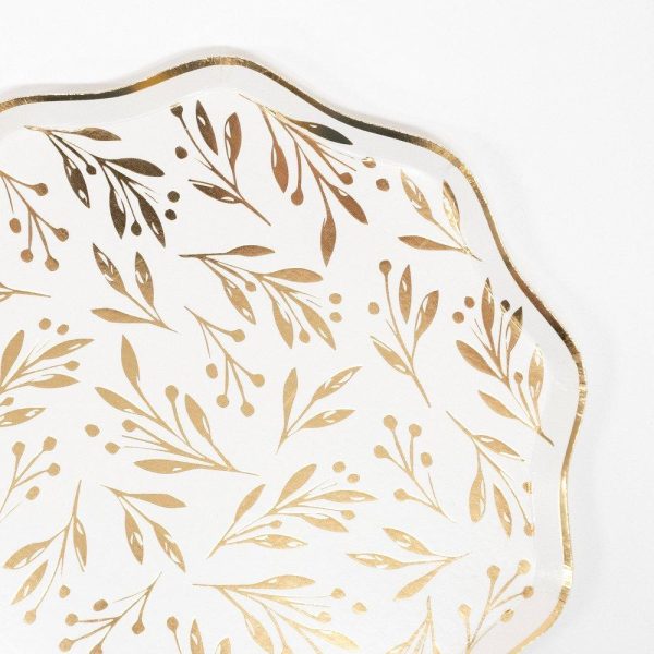 Gold Leaf Dinner Plates Fashion