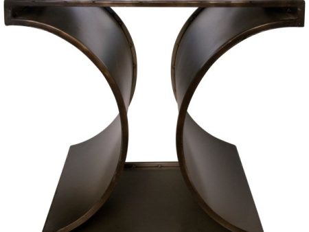 Alec Side Table in Black Metal For Sale