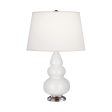 Small Triple Gourd Lily Glazed Accent Table Lamp For Discount