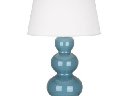 Triple Gourd Steel Blue Glazed Table Lamp Fashion