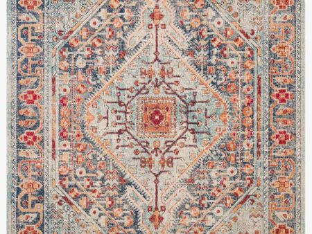 Nour Rug in Blue & Fiesta by Loloi II Hot on Sale