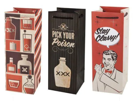 Assorted Retro Drinking Icon Gift Bags For Cheap