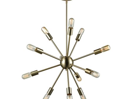 Delphine 12-Light Chandelier in Satin Brass Online Hot Sale