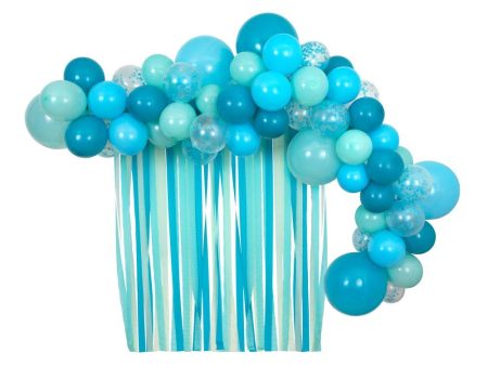 Multi Sized Balloons And Streamer Set-Blues Online Sale