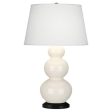 Triple Gourd Bone Glazed Table Lamp on Sale