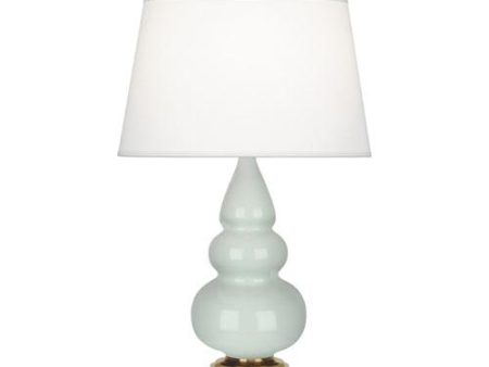 Small Triple Gourd Celadon Glazed Accent Table Lamp on Sale