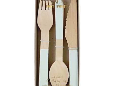 Mint Wooden Cutlery Set Fashion