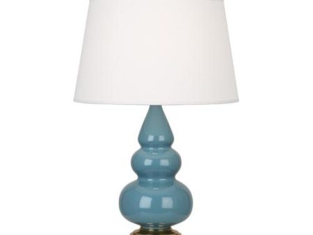 Small Triple Gourd Steel Blue Glazed Accent Table Lamp Online Hot Sale