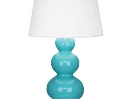 Triple Gourd Egg Blue Glazed Table Lamp Hot on Sale