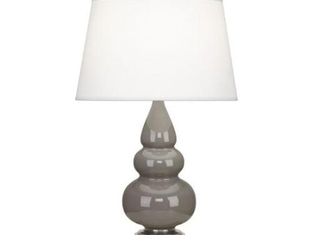 Small Triple Gourd Smoky Taupe Glazed Accent Table Lamp Discount