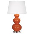 Triple Gourd Pumpkin Glazed Table Lamp For Cheap