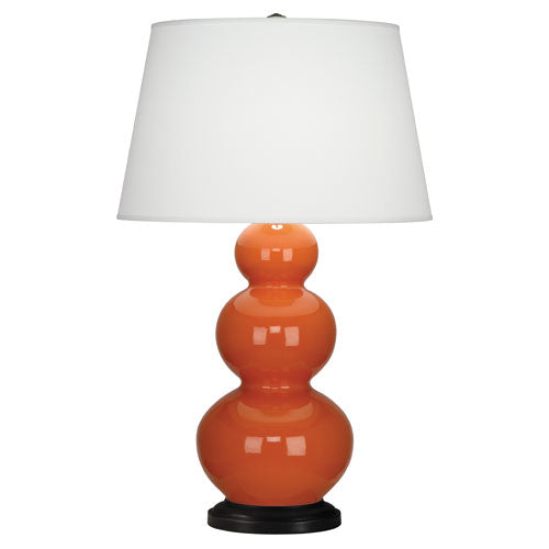 Triple Gourd Pumpkin Glazed Table Lamp For Cheap