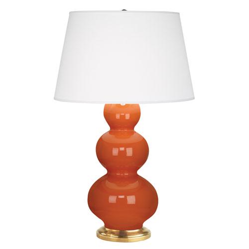 Triple Gourd Pumpkin Glazed Table Lamp For Cheap